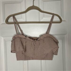 Hansen & Gretel Gingham Flounce Crop Top